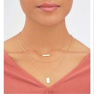 Sterling Forever 3 Tier Yellow Gold Necklace